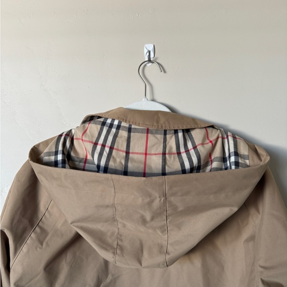Vintage Burberrys Coat unisex Tan Hooded Lined Jacket Wool with Iconic Plaid - Picture 7 of 10